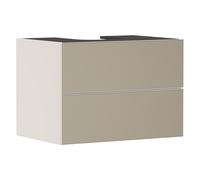 hansgrohe Xevolos E Meuble sous-lavabo, 2 tiroirs, 1 découpe au centre, 780x550x555mm, pour plan de toilette à poser, 54188390, Couleur: Corps beige sable mat, façade bronze structuré