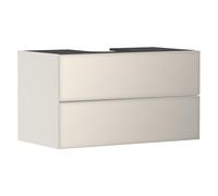 Hansgrohe Xevolos E Meuble sous-lavabo, 2 tiroirs, 1 découpe au Centre, 980x550x555mm, pour Plan de Toilette à Poser, 54191790, Couleur: Corps Beige Sable Mat, façade Beige Sable métallisé