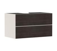 hansgrohe Xevolos E Meuble sous-lavabo, 2 tiroirs, 1 découpe au centre, 980x550x555mm, pour plan de toilette à poser, 54191730, Couleur: Corps beige sable mat, façade chêne foncé