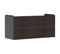hansgrohe Xevolos E Meuble sous-lavabo, 2 tiroirs, SoftClose, 1180x475x555mm, pour lavabo, 54186730, Couleur: Corps gris ardoise mat, façade chêne foncé