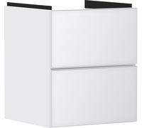 hansgrohe Xevolos E Meuble sous-lavabo, 2 tiroirs, SoftClose, 480x475x555mm, pour lave-mains, 54172320, Couleur: corps blanc mat, façade blanc métallisé