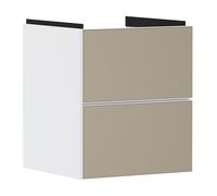 hansgrohe Xevolos E Meuble sous-lavabo, 2 tiroirs, SoftClose, 480x475x555mm, pour lave-mains, 54172390, Couleur: corps blanc mat, façade bronze structuré