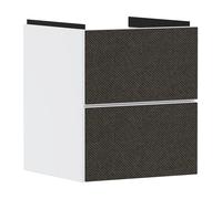 hansgrohe Xevolos E Meuble sous-lavabo, 2 tiroirs, SoftClose, 480x475x555mm, pour lave-mains, 54172660, Couleur: Corps blanc mat, façade textile gris foncé