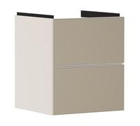 hansgrohe Xevolos E Meuble sous-lavabo, 2 tiroirs, SoftClose, 480x475x555mm, pour lave-mains, 54173390, Couleur: Corps beige sable mat, façade bronze structuré