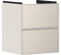 hansgrohe Xevolos E Meuble sous-lavabo, 2 tiroirs, SoftClose, 480x475x555mm, pour lave-mains, 54173790, Couleur: Corps beige sable mat, façade beige sable métallisé