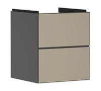 hansgrohe Xevolos E Meuble sous-lavabo, 2 tiroirs, SoftClose, 480x475x555mm, pour lave-mains, 54174390, Couleur: corps gris ardoise mat, façade bronze structuré