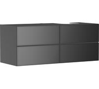 hansgrohe Xevolos E Meuble sous-lavabo, 4 tiroirs, 1 découpe à droite, 1370x550x555mm, pour console avec vasque à poser à droite, 54241770, Couleur: corps gris ardoise mat, façade gris ardoise métalli