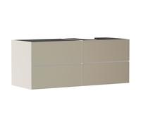 hansgrohe Xevolos E Meuble sous-lavabo, 4 tiroirs, 1 découpe à droite, 1370x550x555mm, pour console avec vasque à poser à droite, 54240390, Couleur: Corps beige sable mat, façade bronze structuré