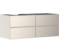 hansgrohe Xevolos E Meuble sous-lavabo, 4 tiroirs, 1 découpe à gauche, 1370x550x555mm, pour console avec vasque à poser à gauche, 54237790, Couleur: Corps beige sable mat, façade beige sable métallisé