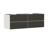 Meuble vasque Hansgrohe Xevolos E 54200660 1570 x 555 x 550 mm, 4 tiroirs, beige sable mat, revêtement textile gris foncé