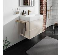 hansgrohe Xevolos E Armoire sous lavabo, 2 tiroirs, SoftClose, 780x475x555mm, pour lavabo, 54179790, Couleur: Corps beige sable mat, façade beige sable métallisé