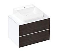 hansgrohe Xevolos E meuble sous-vasque 54187730 780x555x550mm, 2 tiroirs, blanc mat, chêne foncé