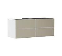 hansgrohe Xevolos E meuble sous-vasque 54236390 1370x555x550mm, 4 tiroirs, gauche, blanc mat, structure bronze