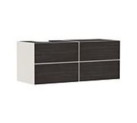 hansgrohe Xevolos E meuble sous-vasque 54237730 1370x555x550mm, 4 tiroirs, gauche, beige sable mat, chêne foncé