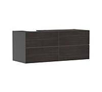 hansgrohe Xevolos E meuble sous-vasque 54238730 1370x555x550mm, 4 tiroirs, gauche, gris ardoise mat, chêne foncé