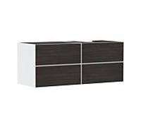 hansgrohe Xevolos E meuble sous-vasque 54239730 1370x555x550mm, 4 tiroirs, droite, blanc mat, chêne foncé