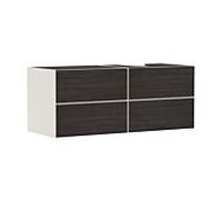 hansgrohe Xevolos E meuble sous-vasque 54240730 1370x555x550mm, 4 tiroirs, droite, beige sable mat, chêne foncé