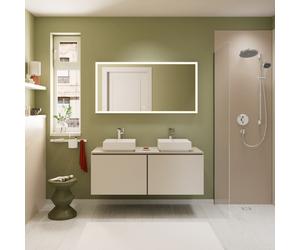 hansgrohe Xilesa E Meuble bas pour plan de toilette, 2 tiroirs, 54268780,