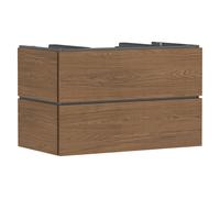 hansgrohe Xilesa E meuble sous-lavabo, 2 tiroirs PushOpen, pour plan de toilette découpe au centre, 980x550x620mm, 54302550, Couleur: Chêne Cachemire