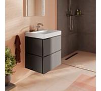 hansgrohe Xilesa E Meuble sous-lavabo 54293760 580 x 470 mm, avec 2 tiroirs Push-Open, gris ardoise mat