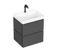 hansgrohe Xilesa E meuble sous-lavabo pour lavabos, 2 tiroirs, 580x470x620mm, 54254760, Couleur: Gris ardoise mat