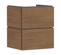 hansgrohe Xilesa E Meuble sous-lavabo pour lavabos, 2 tiroirs PushOpen, 530x470x620mm, 54292550, Couleur: Chêne Cachemire
