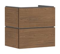 hansgrohe Xilesa E Meuble sous-lavabo pour lavabos, 2 tiroirs PushOpen, 630x470x620mm, 54294550, Couleur: Chêne Cachemire