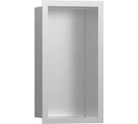 hansgrohe XtraStoris Individual niche murale en acier inoxydable brossé avec cadre design, 300x150x100 mm, 56094800, Couleur: acier inoxydable brossé