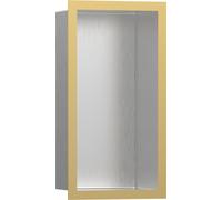 hansgrohe XtraStoris Individual niche murale en acier inoxydable brossé avec cadre design, 300x150x100 mm, 56094990, Couleur: Optique en or poli