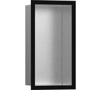 hansgrohe XtraStoris Individual niche murale en acier inoxydable brossé avec cadre design, 300x150x100 mm, 56094670, Couleur: noir mat