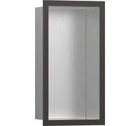 hansgrohe XtraStoris Individual niche murale en acier inoxydable brossé avec cadre design, 300x150x100 mm, 56094340, Couleur: Chrome noir brossé