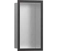 hansgrohe Niche murale XtraStoris 56094340 30x15x10cm, avec cadre design, acier inoxydable brossé, chrome noir brossé