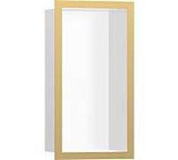 hansgrohe Niche murale XtraStoris 56096990 30x15x10cm, avec cadre design, blanc mat, optique or poli