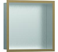 hansgrohe Niche murale XtraStoris 56097140 30x30x10cm, avec cadre design, acier inoxydable brossé, bronze brossé
