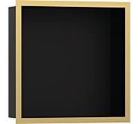 hansgrohe Niche murale XtraStoris 56098990 30x30x10cm, avec cadre design, noir mat, optique or poli