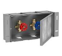 hansgrohe Niche murale XtraStoris 56100800 15x30x10cm, avec porte à carreler, vanne d'arrêt intégrée, acier inoxydable