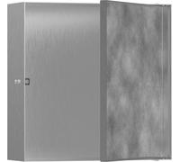 hansgrohe XtraStoris Rock niche murale avec porte à carreler 300x300x100 mm, 56085800, Couleur: acier inoxydable brossé
