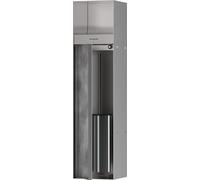 hansgrohe XtraStoris Rock Porte-brosse WC avec porte-papier, encastré, porte carrelable, 145x140x595mm, 56062800, Couleur: acier inoxydable brossé