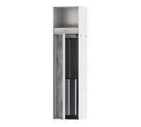Hansgrohe XtraStoris Rock - Porte-rouleau toilette avec brosse de toilette à encastrer, avec porte, blanc mat 56062700