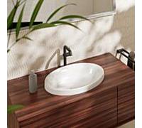 hansgrohe Xuniva lavabo à encastrer 60156450 550x400mm, sans trou pour robinetterie, avec trop-plein, blanc