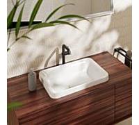 Hansgrohe Lavabo Xuniva Q encastré 55x40 cm blanc mat avec trop-plein sans trou pour robinet 60158450