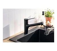 hansgrohe Zesis M33 150 mélangeur de cuisine 74800670 douchette, 2jet, noir mat
