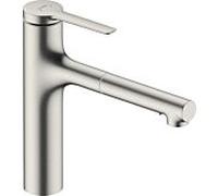 hansgrohe Zesis M33 160 mélangeur de cuisine 74804800 douchette, 2jet, sBox lite, finition Inox