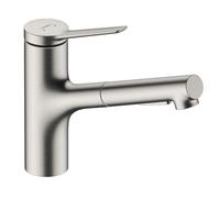 Hansgrohe Zesis M33 - Mitigeur d’évier avec douchette extractible, aspect inox 74820800