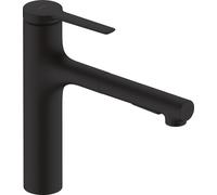 HANSGROHE Zesis M33 Mitigeur de cuisine 160 avec douchette extractible 2 jets noir mat 74801670