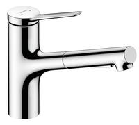 Hansgrohe Mitigeur de cuisine sur pied Zesis M33, douchette extractible EcoSmart, 2 jets, chromé