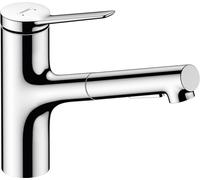 Hansgrohe Mitigeur de cuisine Zesis M33 – Monocommande, douchette extractible, chrome 74820000