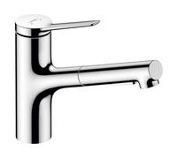 Hansgrohe Mitigeur de cuisine Zesis M33 – Monocommande, douchette extractible, chrome 74820000