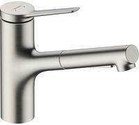 Hansgrohe – Mitigeur de cuisine Zesis M33 – Monocommande, douchette extractible sBox, inox 74821800
