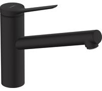 Hansgrohe Mitigeur de cuisine sur pied Zesis M33 basse pression 1 jet pivotant noir mat 74806670